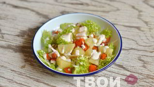 Картофель с тыквой под сырным соусом