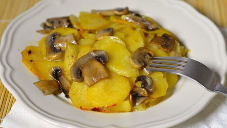 картофель в сливках с грибами