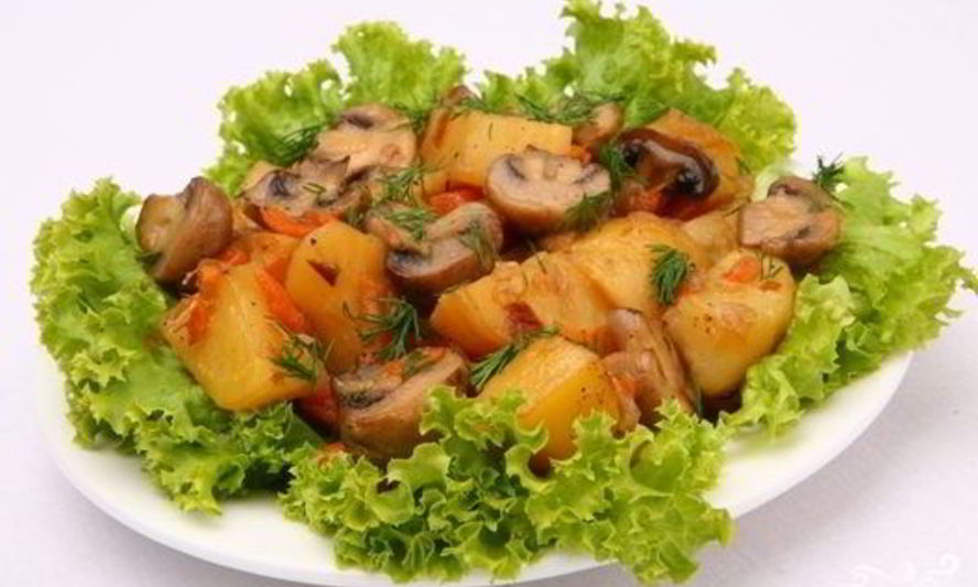 Рецепт картофеля жареного с грибами
