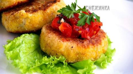 картофельно-рыбные крокеты с томатной сальсой