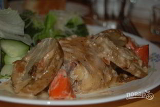 Картошка с курицей и грибами в духовке