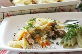 Картошка с мясом слоями в духовке