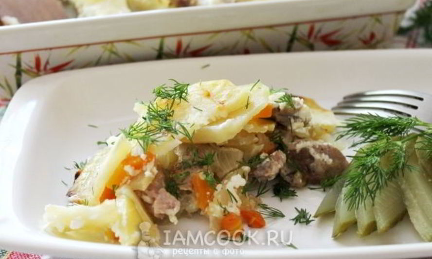 Рецепт картошки с мясом слоями в духовке