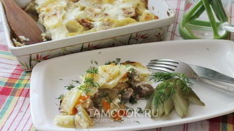 картошка с мясом слоями в духовке