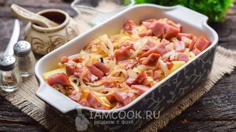 картошка с ветчиной и сыром в духовке
