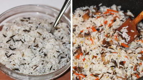 постный рис с овощами и грибами