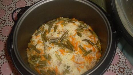рис с мясом и овощами в мультиварке