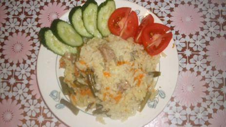 рис с мясом и овощами в мультиварке