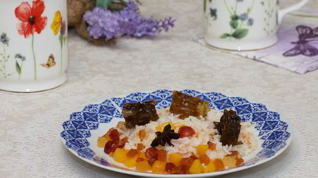рис с персиком и сухофруктами