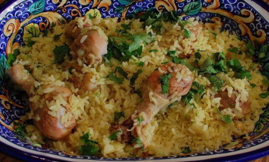 Рецепт риса с цыпленком и пряностями