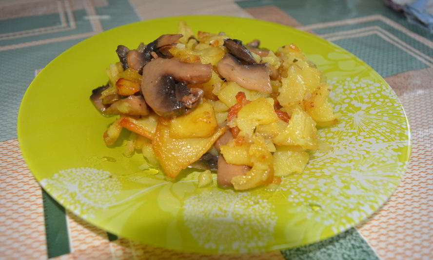 Рецепт жареной картошки с грибами