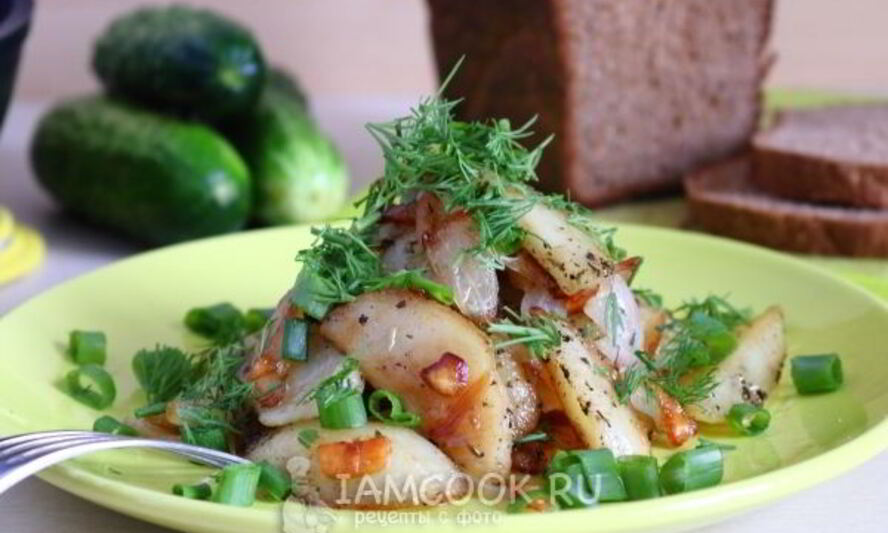 Рецепт жареной картошки с луком на сковороде