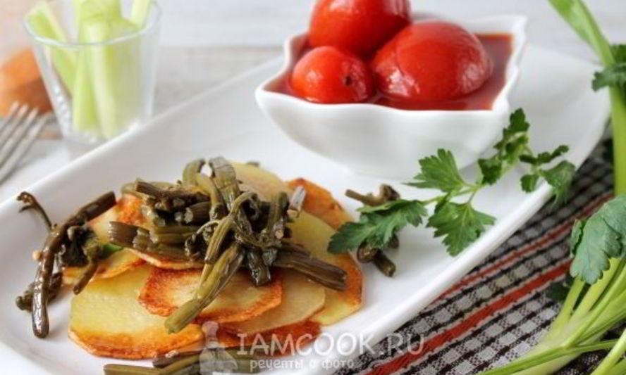 Рецепт жареной картошки с папоротником