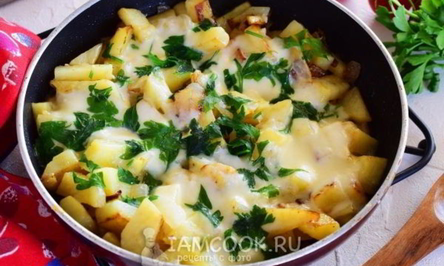 Рецепт жареной картошки с сыром