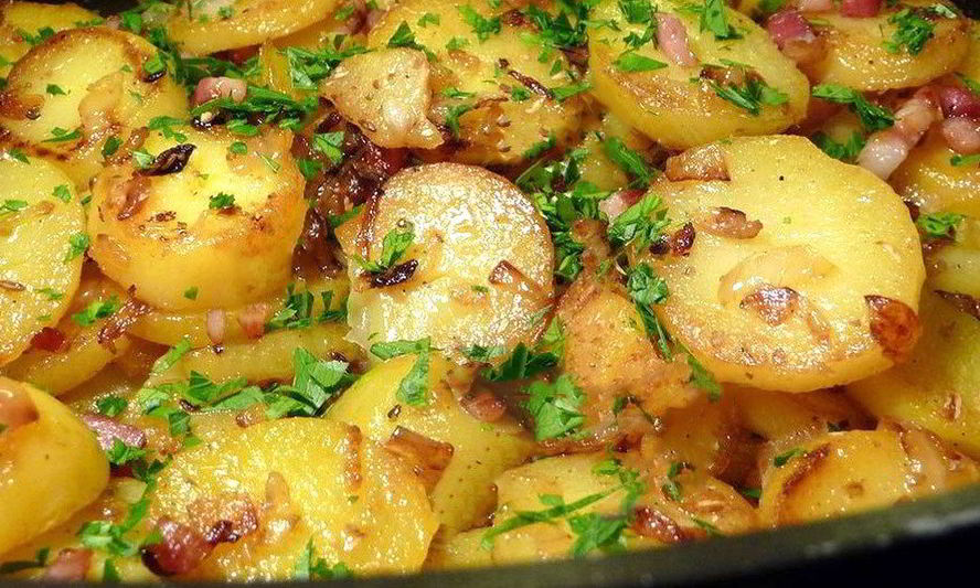 Рецепт жареного картофеля с беконом