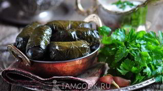 Долма из маринованных виноградных листьев