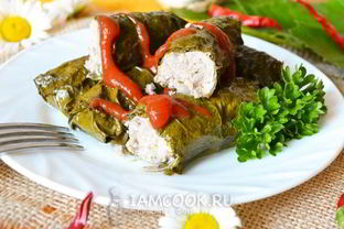 Долма со свининой без риса