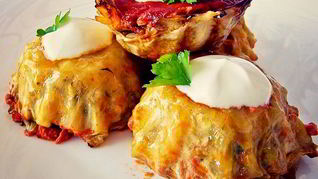 Голубцы с грибами и курицей в духовке