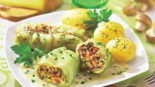 Голубцы с грибами и рисом