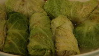 Голубцы с лисичками и пореем