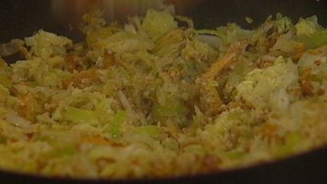 голубцы с лисичками и пореем