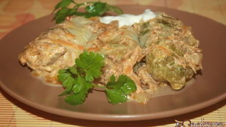 голубцы с мраморной говядиной во вкуснейшем сметанно-овощном соусе