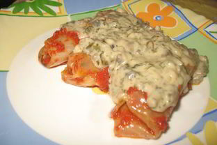 Постные голубцы с грибным соусом