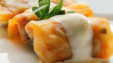 запеченные голубцы с зеленой гречкой и тофу