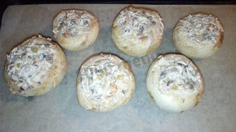 фаршированные шляпки шампиньончиков