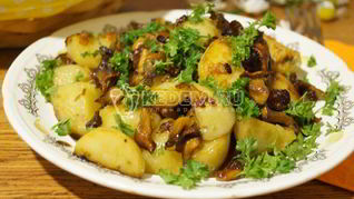 Лисички жареные с картофелем