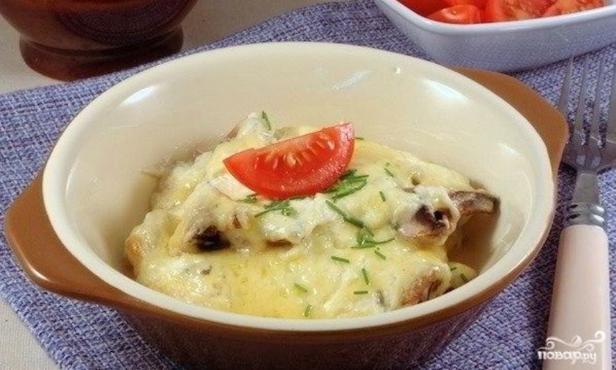 Рецепт шампиньонов с сыром в духовке