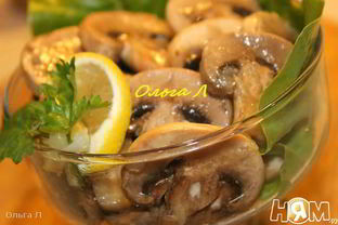 Шампиньоны в коньячной заливке