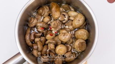 шампиньоны в медовом маринаде