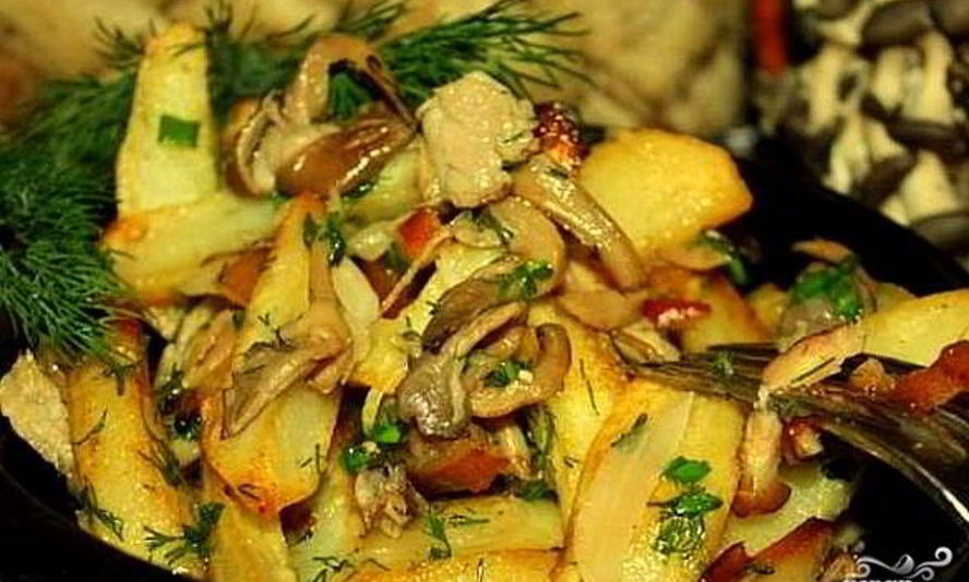 Рецепт вешенок, жареных с картошкой