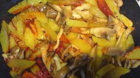 вешенки, жареные с картошкой