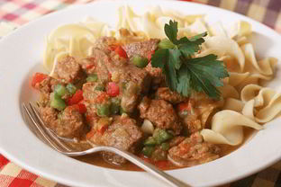 Гуляш из говяжьей печени