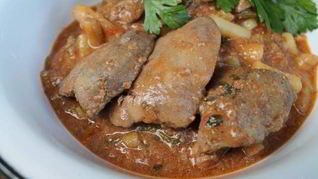 Гуляш из печени куриной