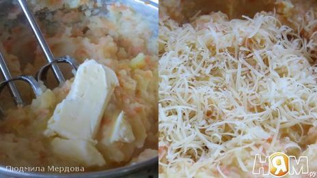 картофельное пюре с морковью и сыром пармезан
