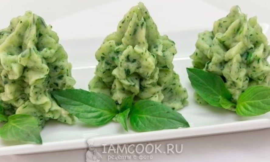 Рецепт картофельного пюре со шпинатом и чесноком