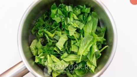 картофельное пюре со шпинатом и чесноком