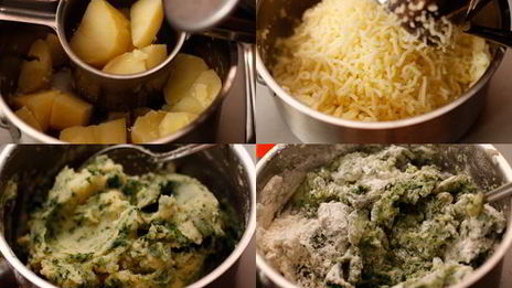 картофельные клецки со шпинатом