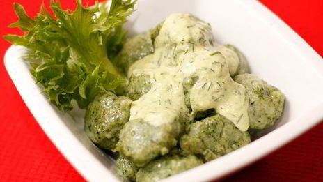 картофельные клецки со шпинатом