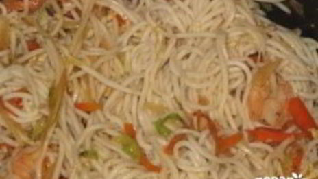 китайская лапша с креветками