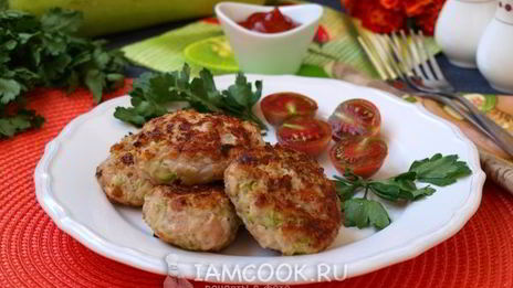 котлеты из индейки с кабачком
