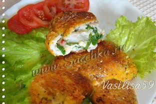 Рыбные котлеты по-киевски