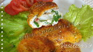 Рыбные котлеты по-киевски