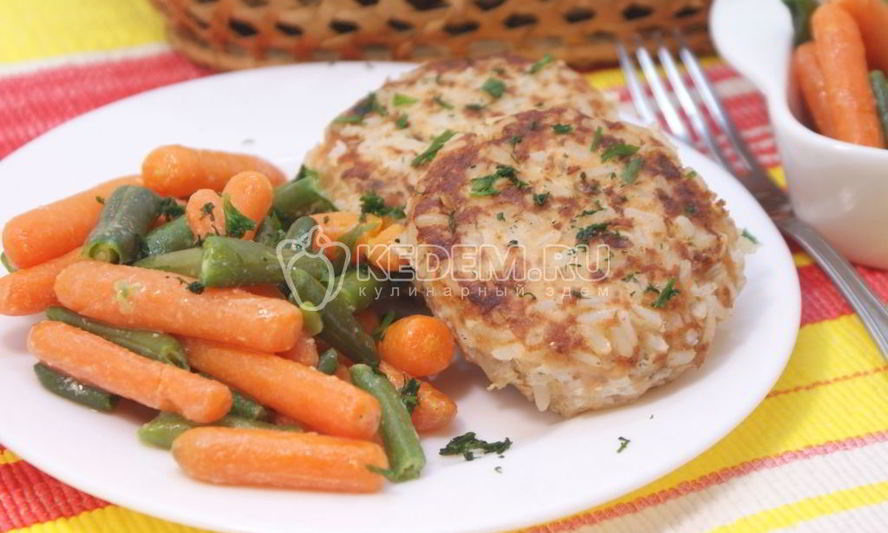 Рецепт рыбных котлет с рисом