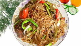 Крахмальная лапша со свининой