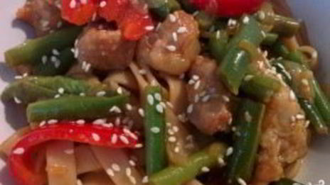 лапша по-корейски со свининой