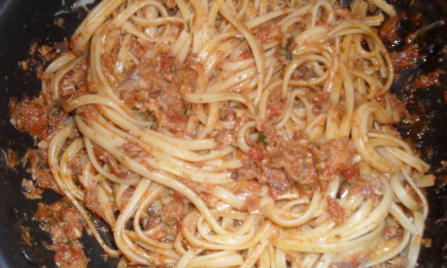 Рецепт лапши с тунцом